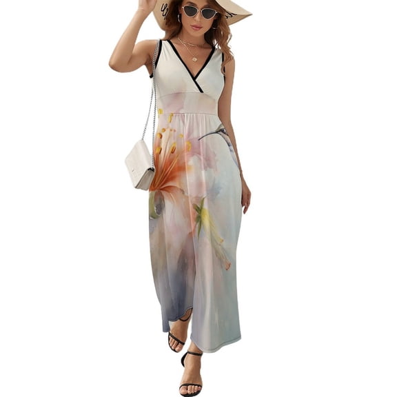 Flower Hummingbird Pattern Design Sleeveless Dress Summer Clothes for Women Women's Clothing 2025