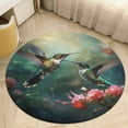 thumbnail image 1 of Flower Hummingbird Round Rugs -Washable Non-Slip Small Round Area Rug Throw Soft Circle Rugs for Bedroom, Modern Print Indoor Carpet for Entryway Sofa Living Room, 1 of 6