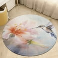 thumbnail image 1 of Flower Hummingbird Round Rugs -Washable Non-Slip Small Round Area Rug Throw Soft Circle Rugs for Bedroom, Modern Print Indoor Carpet for Entryway Sofa Living Room, 1 of 6