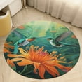 thumbnail image 1 of Flower Hummingbird Round Rugs -Washable Non-Slip Small Round Area Rug Throw Soft Circle Rugs for Bedroom, Modern Print Indoor Carpet for Entryway Sofa Living Room, 1 of 6