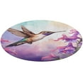 thumbnail image 1 of Flower Hummingbird Round Small Area Rug, Print Non Slip Washable Floor Mat, Soft Throw Rug for Living Room, Powder Room Entryway, Bathroom, Bedside, 1 of 6