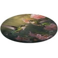 thumbnail image 1 of Flower Hummingbird Round Small Area Rug, Print Non Slip Washable Floor Mat, Soft Throw Rug for Living Room, Powder Room Entryway, Bathroom, Bedside, 1 of 6