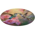 thumbnail image 1 of Flower Hummingbird Round Small Area Rug, Print Non Slip Washable Floor Mat, Soft Throw Rug for Living Room, Powder Room Entryway, Bathroom, Bedside, 1 of 6