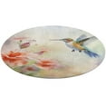 thumbnail image 1 of Flower Hummingbird Round Small Area Rug, Print Non Slip Washable Floor Mat, Soft Throw Rug for Living Room, Powder Room Entryway, Bathroom, Bedside, 1 of 6