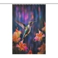 thumbnail image 1 of Flower Hummingbird Shower Curtain Cloth Fabric Bathroom Decor with Hooks, 1 of 5
