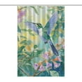 thumbnail image 1 of Flower Hummingbird Shower Curtain Fabric Bathroom Decor with Hooks, 1 of 5