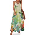 thumbnail image 1 of Flower Hummingbird Sleeveless Dress Woman Fashion Long Dresses Women's Summer Suit Dress Summer 2025 Women, 1 of 7