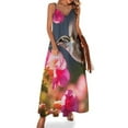thumbnail image 1 of Flower Hummingbird Sleeveless Dress for Women Clothing Female Women's Summer Skirt, 1 of 7