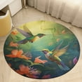 thumbnail image 1 of Flower Hummingbird Washable Round Rug -Circle Area Rugs for Nursery Bedroom, Vintage Non Slip Non Shedding Low Pile Carpet for Living Room Coffee Table Entryway, 1 of 6