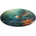 thumbnail image 1 of Flower Hummingbird Washable Round Rug -Circle Area Rugs for Nursery Bedroom, Vintage Non Slip Non Shedding Low Pile Carpet for Living Room Coffee Table Entryway, 1 of 6