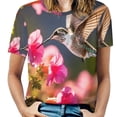 thumbnail image 1 of Flower Hummingbird Women's T-Shirt Short Sleeve T Shirts Tops Tee Ladies Loose T, 1 of 6