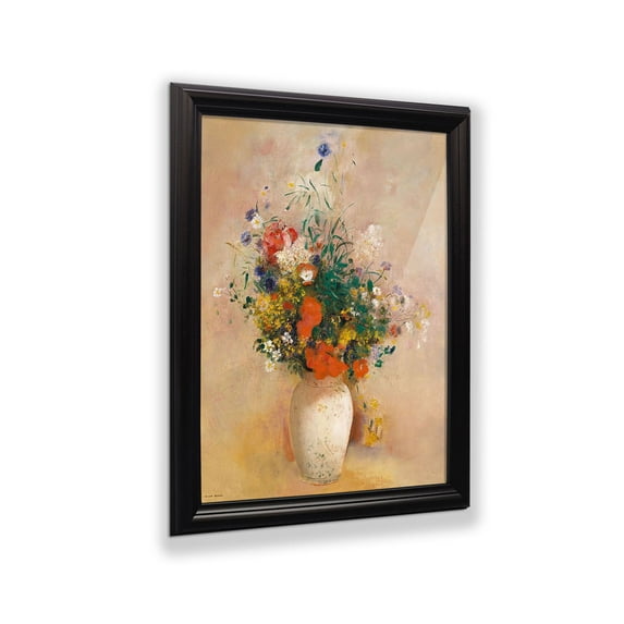 Flower In White Vase By Odilon Redon, World Famous Wall Art Collection, Wall Decor Pictures for Living Room, 11x14, 2456B