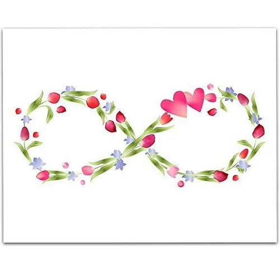 Flower Infinity Symbol - 11x14 Unframed Art Print - Great Home/Living Room Decor/Wedding Gift