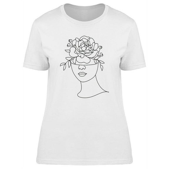 Flower Inside Woman Head T-Shirt Women -Image by Shutterstock, Female x-Large