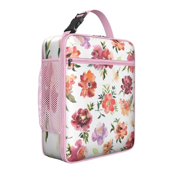 Flower Insulated Lunch Bag Box Teen Reusable Lunch Bag Waterproof Lunch Tote Portable Bag Office Travel