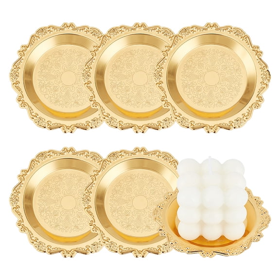 Flower Iron Cake Stand Cake Plate Holder Cake Display Server Tray Golden 110x107x8mm Inner Diameter: 85mm