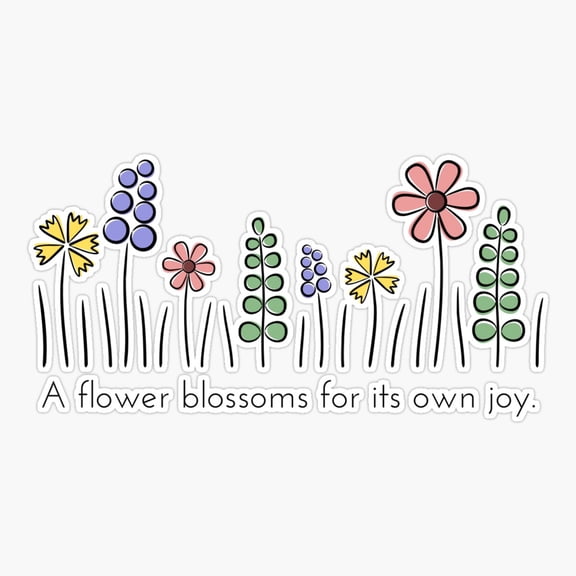 Flower Joy Botanical Art Vinyl Decal Sticker