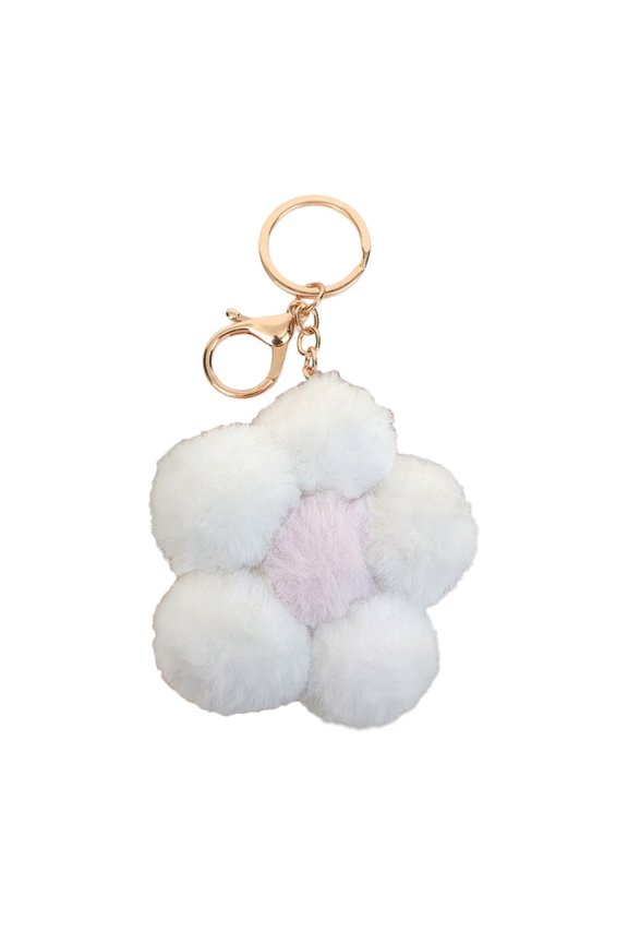 Flower Keychain Super Soft Plushies Cute Charm Creative Hanging Decoration with Buckle Stuffed Plush Key Ring Backpack Pendant Girl Gift