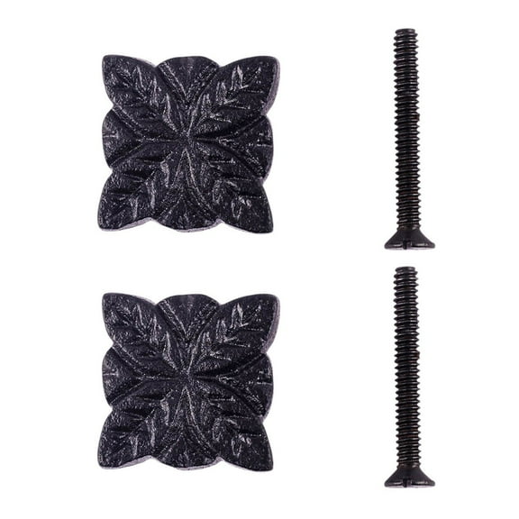Flower Kitchen Cabinet Hardware Iron Kitchen Cabinet Knob Black Pack of 2|Renovators Supply