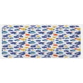 thumbnail image 1 of Flower Kitchen Mat, Nature Botanic Design Colored Violet Floral Tiny Flowers Art Print, Plush Decorative Kitchen Mat with Non Slip Backing, 47" X 19", Dark Blue Orange, by Ambesonne, 1 of 1