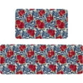 thumbnail image 1 of Flower Kitchen Mat Sets 2 Piece Farmhouse Anti Fatigue Waterproof Stain Resistant Floor Rug Non Slippioneer Woman Kitchen Accessories Laundry Room Rug - 17x29 and 17x47 Inch, 1 of 6