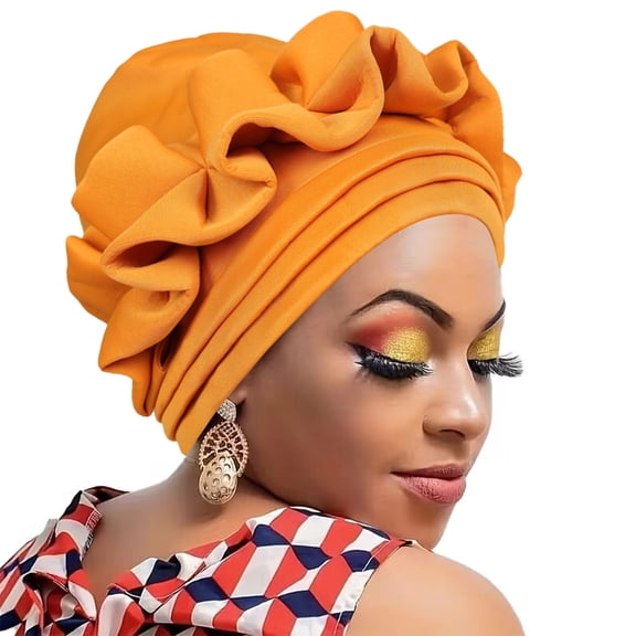 Flower Knot Pre Tied Bonnet Caps Headwrap Cancers Chemo Headwear Lightweight Women African Turban Head Wraps