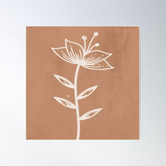 Flower L Poster Wall Art, Modern Wall Decor For Living Room Bedroom, 17x17 UNFRAMED