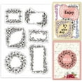 thumbnail image 1 of Flower Label Clear Stamps for Card Making Rectangular/Round Flower Frame Stamp Transparent Craft Stamp Wreath Seal Stamp for DIY Scrapbooking Stamps Photo Album Crafting Journal Decor, 1 of 9