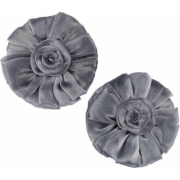 Flower Lace Curtain Tiebacks Window Curtain Holdbacks for Home Office Decorative Rope Tie Backs Dark Gray 665~670mm Flower: 170x13.5mm