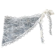 Flower Lace Triangular Tie Side Short Wrap Skirt Hip Covering Layered Sarong Scarf Apron Skirt with Bandage for Women