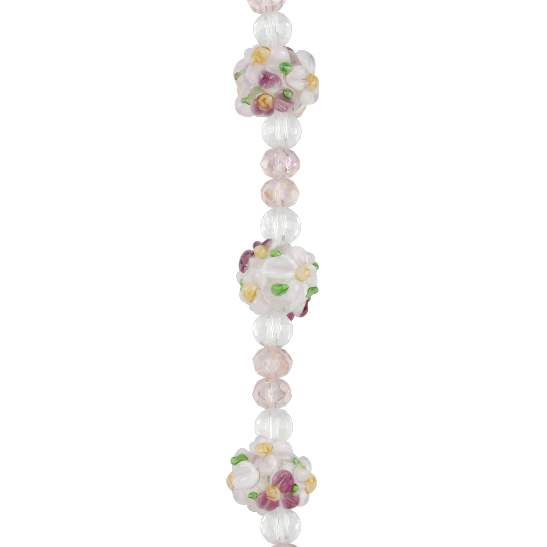 Bead Landing Flower Lampwork Glass Ball Bead Mix - Handmade Beads with Spacer Beads in Various Sizes for Jewelry Making, Crafts & Home Decor, 12 Pack