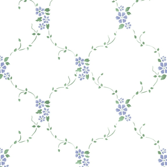 Flower Lattice Wall Stencil SKU #1058 by Designer Stencils
