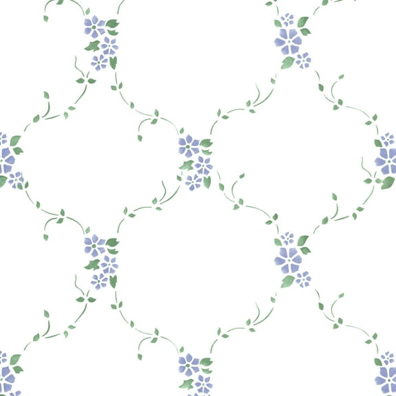 Flower Lattice Wall Stencil SKU #1058 by Designer Stencils