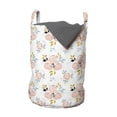 thumbnail image 1 of Flower Laundry Bag, Abstract Simplistic Delicate Floral Art Pattern, Hamper Basket with Handles Drawstring Closure for Laundromats, 13" x 19", Blush White Fawn, by Ambesonne, 1 of 4