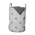 thumbnail image 1 of Flower Laundry Bag, Floral Romantic Pattern with Monochrome Roses Print, Hamper Basket with Handles Drawstring Closure for Laundromats, 13" x 19", Pale Taupe Charcoal Grey, by Ambesonne, 1 of 4