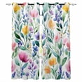 thumbnail image 1 of Flower Leaf Kitchen Curtains Farmhouse Boho Spring Floral Green Pink Cafe Short Curtains for Bathroom Blackout Window Curtain Grommet Small Window Treatment Drapes for Bedroom Living Room 27.5"x39"x2, 1 of 9
