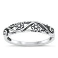 thumbnail image 1 of Flower Leaf Nature Rebirth Ring .925 Sterling Silver Band Jewelry Female Male Unisex Size 10, 1 of 4
