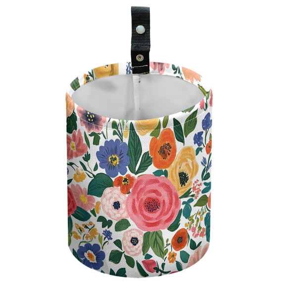 Flower Leaves Car Trash Can Waterproof Garbage Can Car Seat Back Hanging Trash Bag Portable Camping Garbage Bin Storage Bag Collapsible Trash Container for Vehicle Kitchen Camping DIY