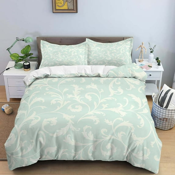 Flower Leaves Duvet Cover Set Fashion Pattern Print Polyester Comforter Covers with Pillow Case King Twin Size Bedding Set