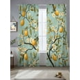 thumbnail image 1 of Flower Lemon Sheer Curtains for Living Room Bedroom Spring Summer Watercolor Leaves Plant Sheer Curtains 96 Inch Long 2 Panels Set Light Filtering Curtain Window Treatments Drapes for Dining Room, 1 of 6