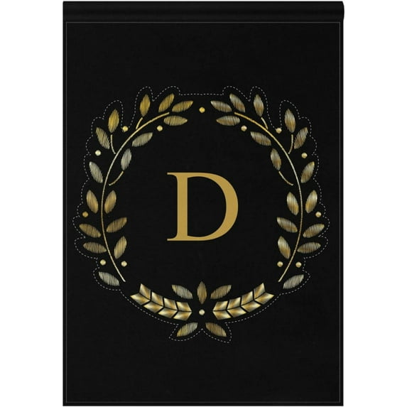 Flower Letter D House Flag 28 x 40 Double Sided, Family Last Name Initial Garden Yard Flags Welcome Outdoor Indoor Banner for Party Home Decorations