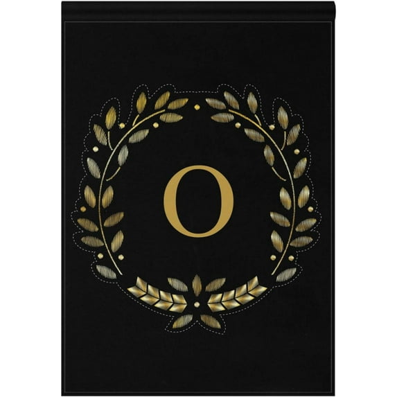 Flower Letter O Garden Flag 12 x 18 Double Sided, Family Last Name Initial House Yard Flags Welcome Outdoor Indoor Banner for Party Home Decorations