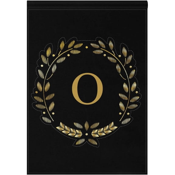 Flower Letter O House Flag 28 x 40 Double Sided, Family Last Name Initial Garden Yard Flags Welcome Outdoor Indoor Banner for Party Home Decorations