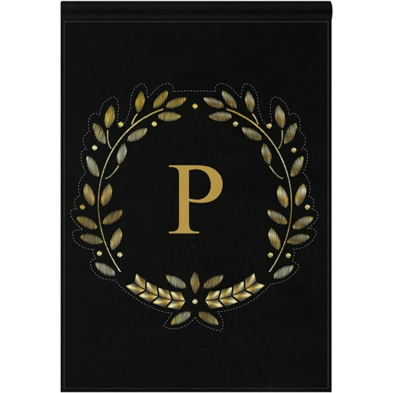 Flower Letter P Garden Flag 12 x 18 Double Sided, Family Last Name Initial House Yard Flags Welcome Outdoor Indoor Banner for Party Home Decorations