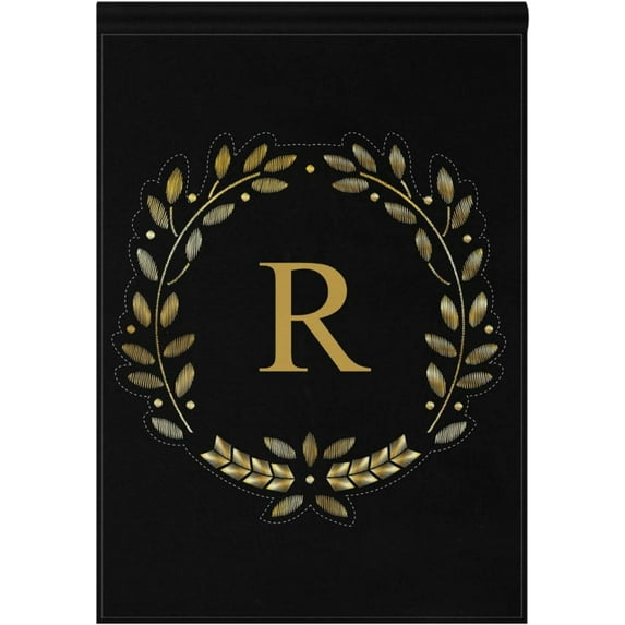 Flower Letter R Garden Flag 12 x 18 Double Sided, Family Last Name Initial House Yard Flags Welcome Outdoor Indoor Banner for Party Home Decorations