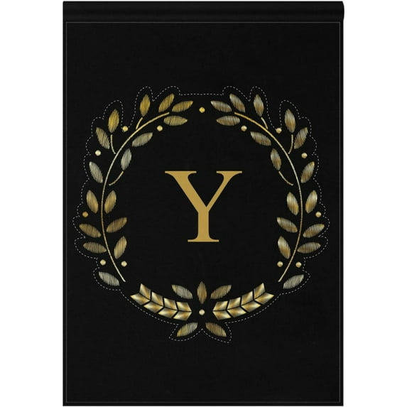 Flower Letter Y House Flag 28 x 40 Double Sided, Family Last Name Initial Garden Yard Flags Welcome Outdoor Indoor Banner for Party Home Decorations