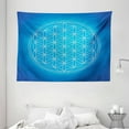 thumbnail image 1 of Flower of Life Tapestry, Sacred Geometry Pattern Secret Art of Nature with Types Overlapping Circle Forms Theme, Wall Hanging for Bedroom Living Room Dorm, 80" X 60", Blue, by Ambesonne, 1 of 1