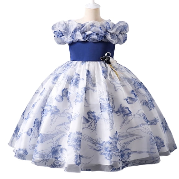 Flower Little Big Girls Maxi Dress Bridesmaid Wedding Pageant Party Princess Communion Floral Boho Vintage Lace Dance Gown