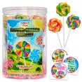 thumbnail image 1 of Flower Lollipops 36 Pack - Individually Wrapped Swirl Suckers - Assorted Tutti Frutti, Strawberry, Orange & Lemon - Flower-Shaped Hard Candy for Parties, Candy Buffets & Goody Bags - 4YoreElves, 1 of 8