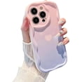 thumbnail image 1 of Flower Love Heart Wavy Gradient Color Soft Phone Case Lens Protective Cover Compatible with iPhone 11 Pro, Pink, 1 of 7
